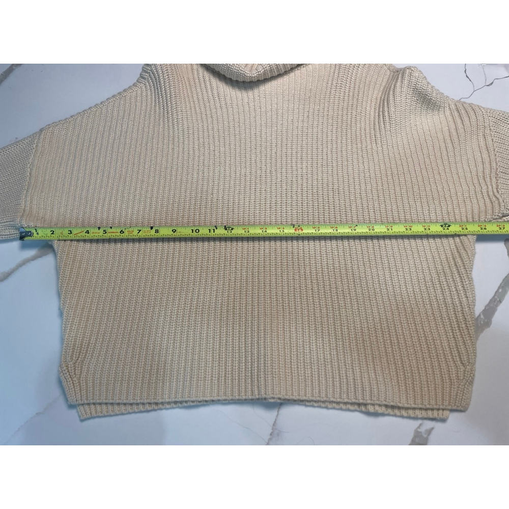 Abercrombie & Fitch Ribbed Cowl Neck Chunky Knit Cotton Sweater XL Old Money - Picture 7 of 8